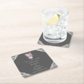 国産レースのメイソンジャー　グレー　保存日付のお知らせ スクエアペーパーコースター (インサイチュ)