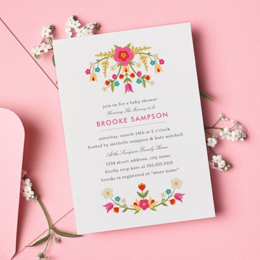 国産花のベビーシャワー招待状 招待状