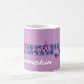 "国田舎者"のデニムの青いピンクのマグ コーヒーマグカップ (中央)