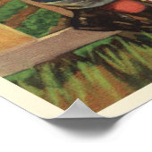 国男と犬のヴィンテージラベルのポスター ポスター (角)