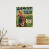 国男と犬のヴィンテージラベルのポスター ポスター (キッチン)