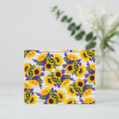 国白素朴木紫黄ひまわり ポストカード (スタンド正面)