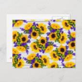 国白素朴木紫黄ひまわり ポストカード (正面/裏面)