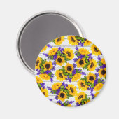 国白素朴木紫黄ひまわり マグネット (正面/裏面)