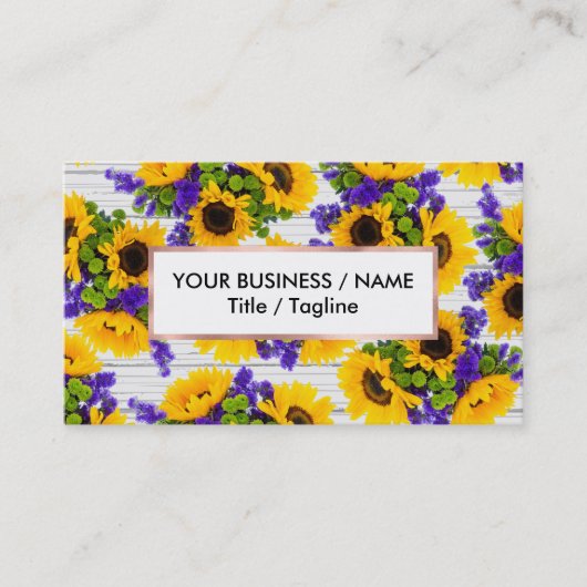 国白素朴木紫黄ひまわり 名刺 (正面)