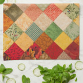 国秋ダイヤモンドのパッチワーク模様 キッチンタオル (折り畳み)