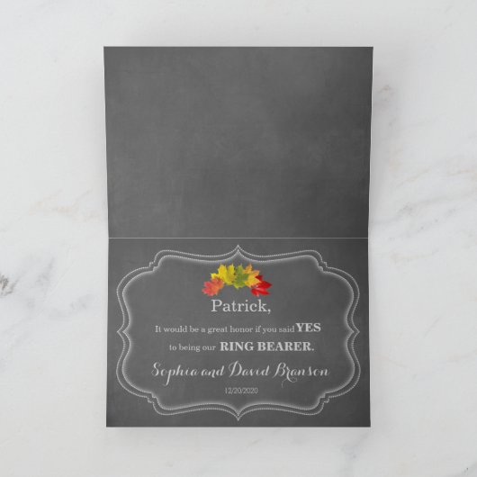 国秋チョーク私たちのリングや輪ベアラー 招待状 (内部)