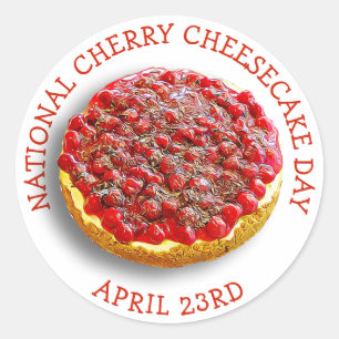 国立さくらんぼチーズケーキ日4月23日ステッカー ラウンドシール