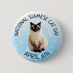 国立シャム猫の日4月6日ボタン 缶バッジ