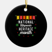 国立ヒスパニック伝統月おもしろい贈り物 セラミックオーナメント (正面)