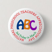 国立プリスクール先生感謝の日ブト 缶バッジ (正面)