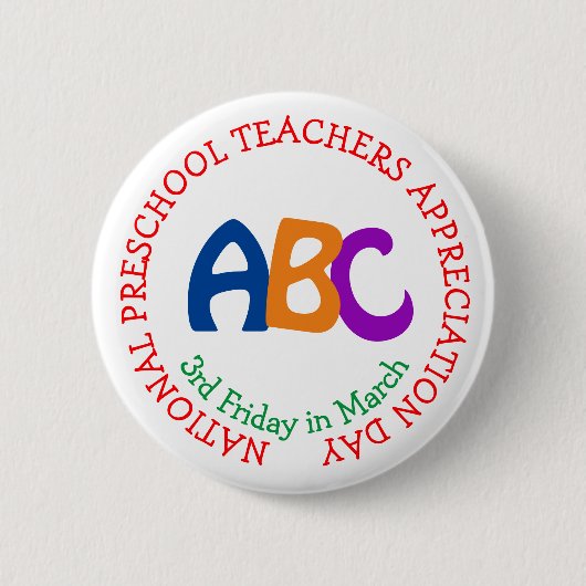 国立プリスクール先生感謝の日ブト 缶バッジ (正面)