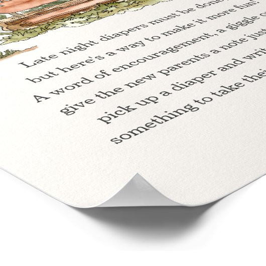 国立公園おむつ思考ベビーシャワー標識 ポスター (角)