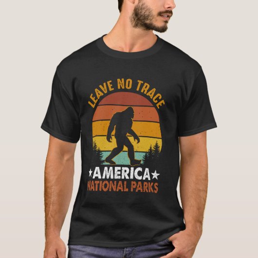 国立公園おもしろいビッグ足離れNo Trace Ameri Tシャツ (正面)