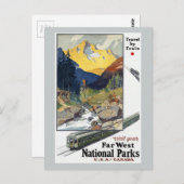 国立公園が電車で移動 ポストカード (正面/裏面)