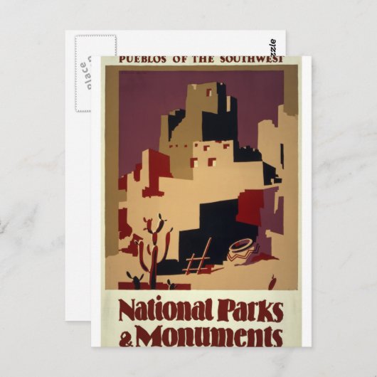 国立公園とモニュメントのヴィンテージ旅行ポスター ポストカード (正面/裏面)