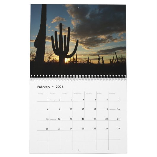 国立公園のサンライズとサンセット カレンダー (2月 2026)