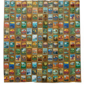 国立公園のパターン シャワーカーテン (正面)