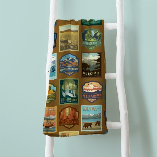 国立公園のパターン フリースブランケット