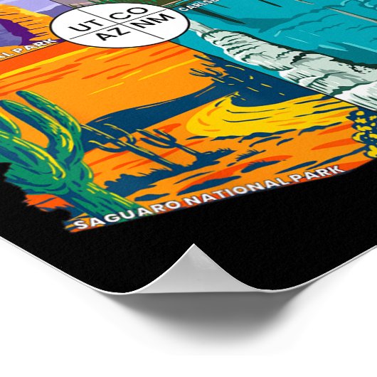 国立公園の四隅の国の記念碑 ポスター (角)