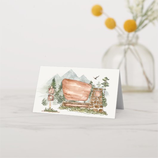 国立公園の座席表誕生日または赤ちゃんシャワー プレイスカード (正面)