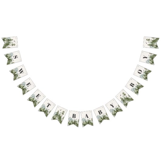 国立公園の森林の森の赤ちゃんシャワーバナー バンティングフラッグ (全)