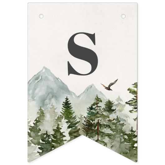 国立公園の森林の森の赤ちゃんシャワーバナー バンティングフラッグ (第2の旗)