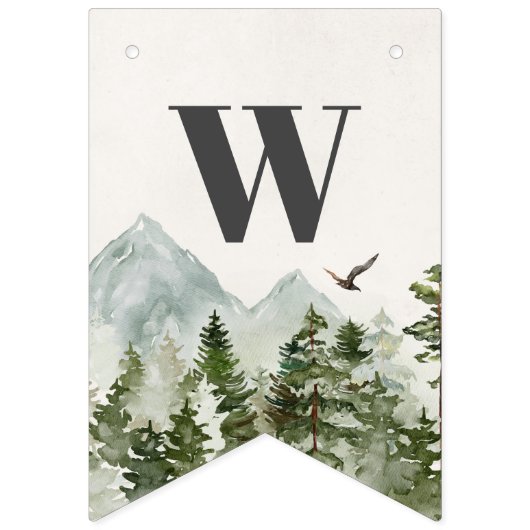 国立公園の森林の森の赤ちゃんシャワーバナー バンティングフラッグ (第3の旗)