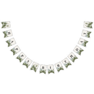 国立公園の森林の森林の誕生日バナー バンティングフラッグ