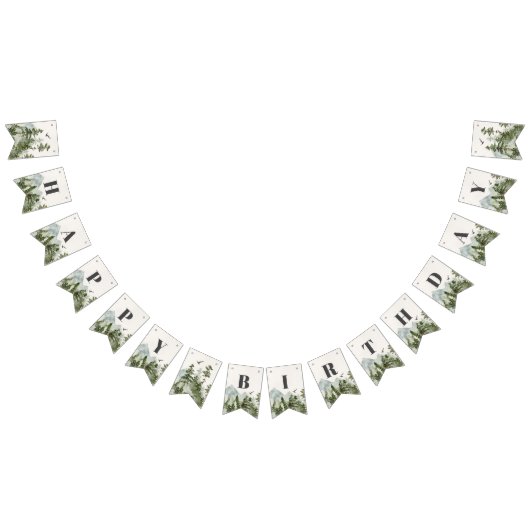 国立公園の森林の森林の誕生日バナー バンティングフラッグ (全)