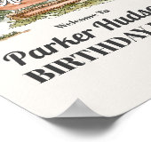 国立公園の誕生日パーティー歓迎サイン ポスター (角)