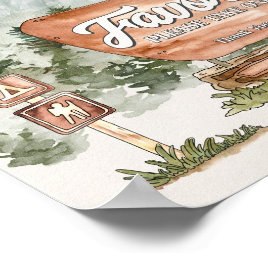 国立公園の誕生日会の好意サイン ポスター (角)