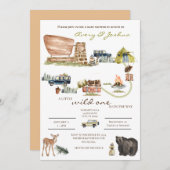 国立公園の赤ちゃんシャワー招待のおいしい 招待状 (正面/裏面)