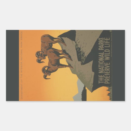 国立公園はヴィンテージ広告を保存する。 長方形シール (正面)