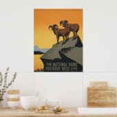 国立公園は野生生物を保護する ポスター (キッチン)