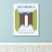 国立公園への旅行を促進するヴィンテージのポスター。 キャンバスプリント (インサイチュ (ウッドフロア))