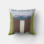 国立公園への旅行を促進するヴィンテージのポスター。 クッション (裏面)