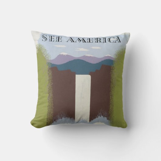 国立公園への旅行を促進するヴィンテージのポスター。 クッション (正面)