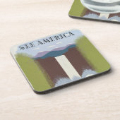 国立公園への旅行を促進するヴィンテージのポスター。 コースター (左側)