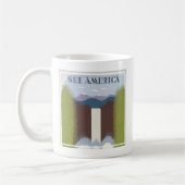国立公園への旅行を促進するヴィンテージのポスター。 コーヒーマグカップ (左)