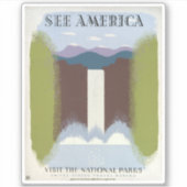 国立公園への旅行を促進するヴィンテージのポスター。 シール (正面)