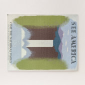 国立公園への旅行を促進するヴィンテージのポスター。 ジグソーパズル (横)