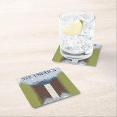 国立公園への旅行を促進するヴィンテージのポスター。 スクエアペーパーコースター (インサイチュ)