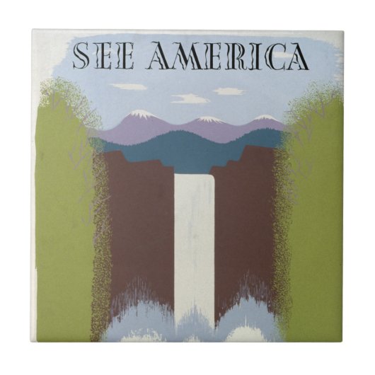 国立公園への旅行を促進するヴィンテージのポスター。 タイル (正面)