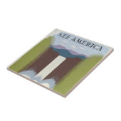 国立公園への旅行を促進するヴィンテージのポスター。 タイル (側面)