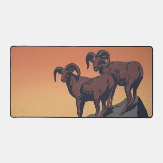 国立公園への旅行を促進するヴィンテージのポスター デスクマット (正面)