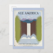 国立公園への旅行を促進するヴィンテージのポスター。 ポストカード (正面/裏面)