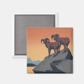 国立公園への旅行を促進するヴィンテージのポスター マグネット (正面/裏面)