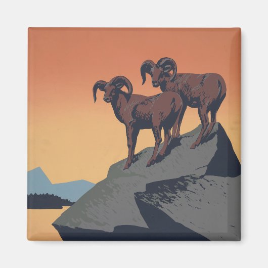 国立公園への旅行を促進するヴィンテージのポスター マグネット (正面)