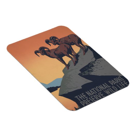 国立公園への旅行を促進するヴィンテージのポスター マグネット (右側)